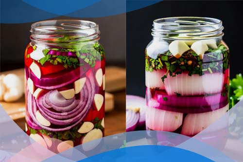 شیشه ترشی پیاز و جعفری با سیر 