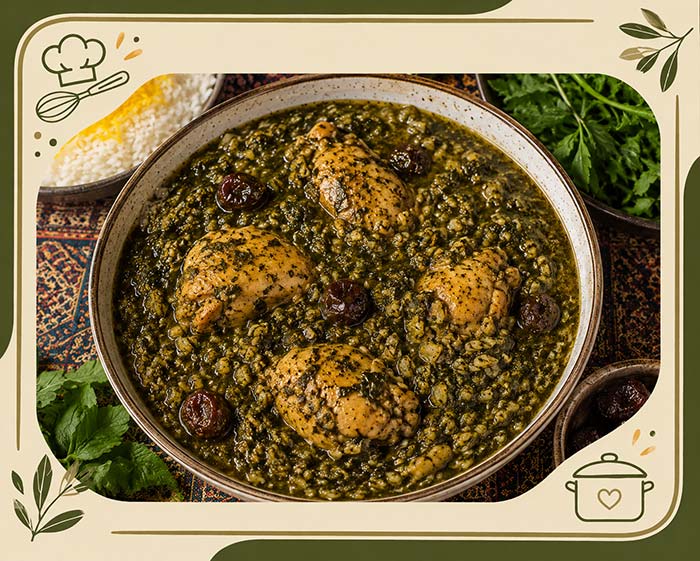 ترش تره با مرغ به سبک مازندرانی (با طعم‌های جنگلی)